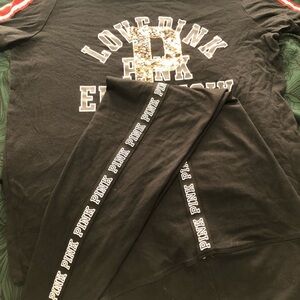 NWOT VS Pink Black and Pink Love Pink Outfit